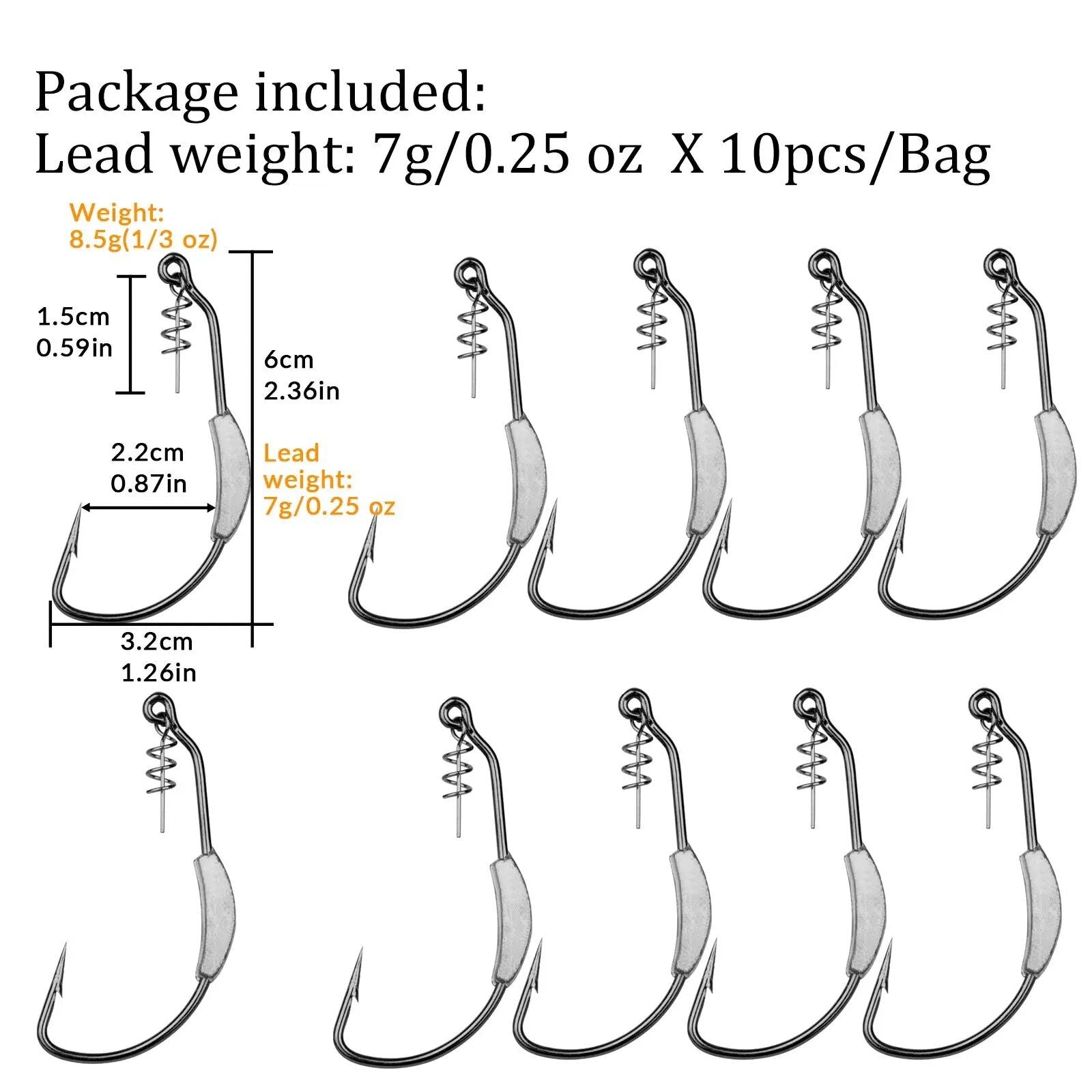 10-Pack Weighted Twistlock Swimbait Hooks