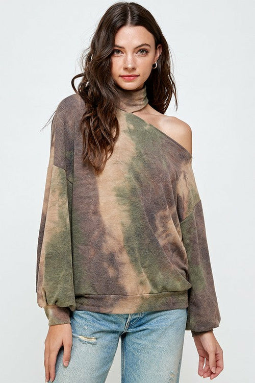 CUT OUT TIE DYE TOP