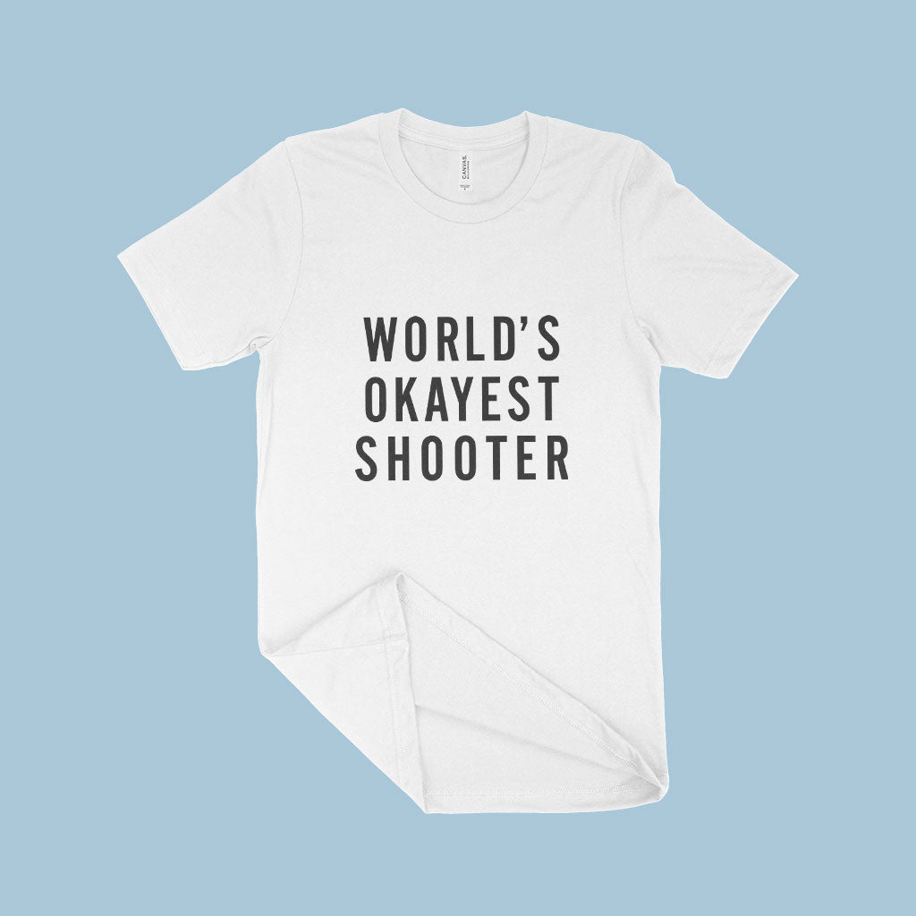 World's Okayest Shooter Unisex Jersey T-Shirt Made in USA