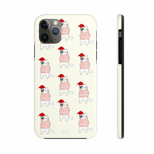 Christmas Cat Tough Case for iPhone with Wireless Charging