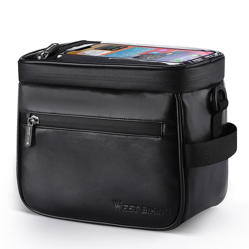 Waterproof Bicycle Handlebar Bag with Touch Screen Phone Pouch