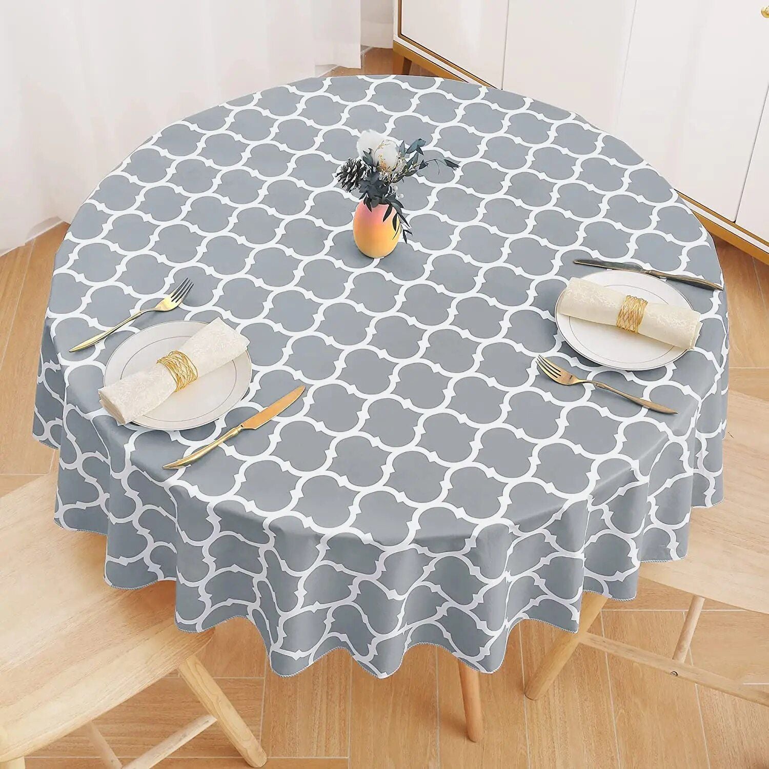 Elegant Round Moroccan Tablecloth