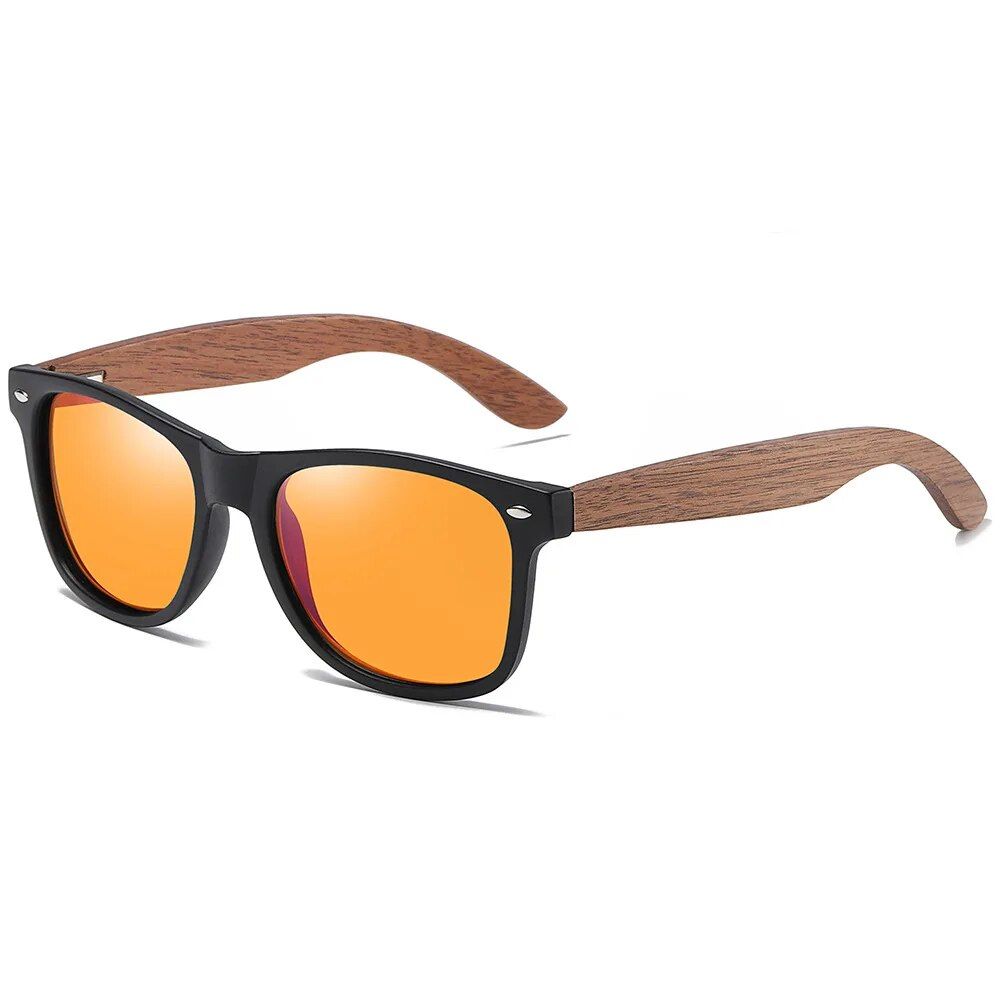 Classic Square Wooden Polarized Sunglasses for Men