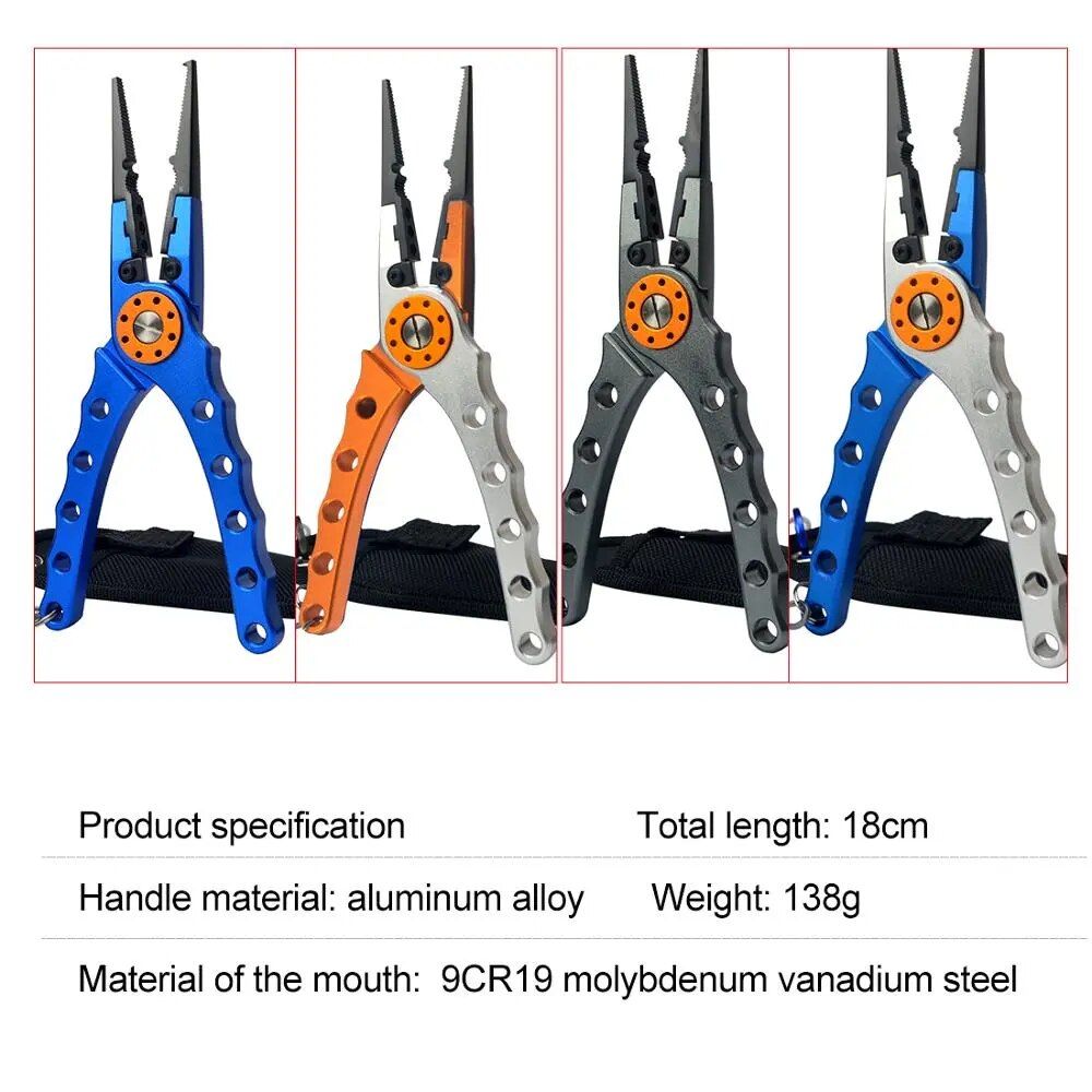 Multi-Purpose Aluminum Fishing Pliers - Line Cutter, Hook Remover, and Knot Tool