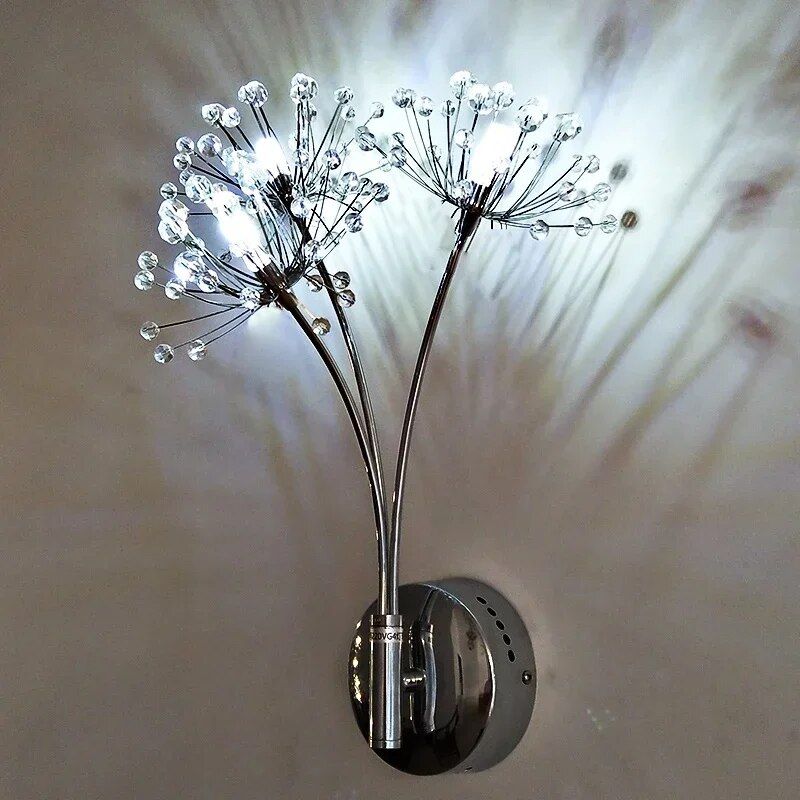 Crystal Dandelion LED Wall Lamp