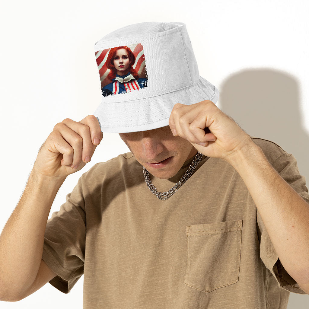 Patriotic Design Bucket Hat - Art Print Hat - Themed Bucket Hat