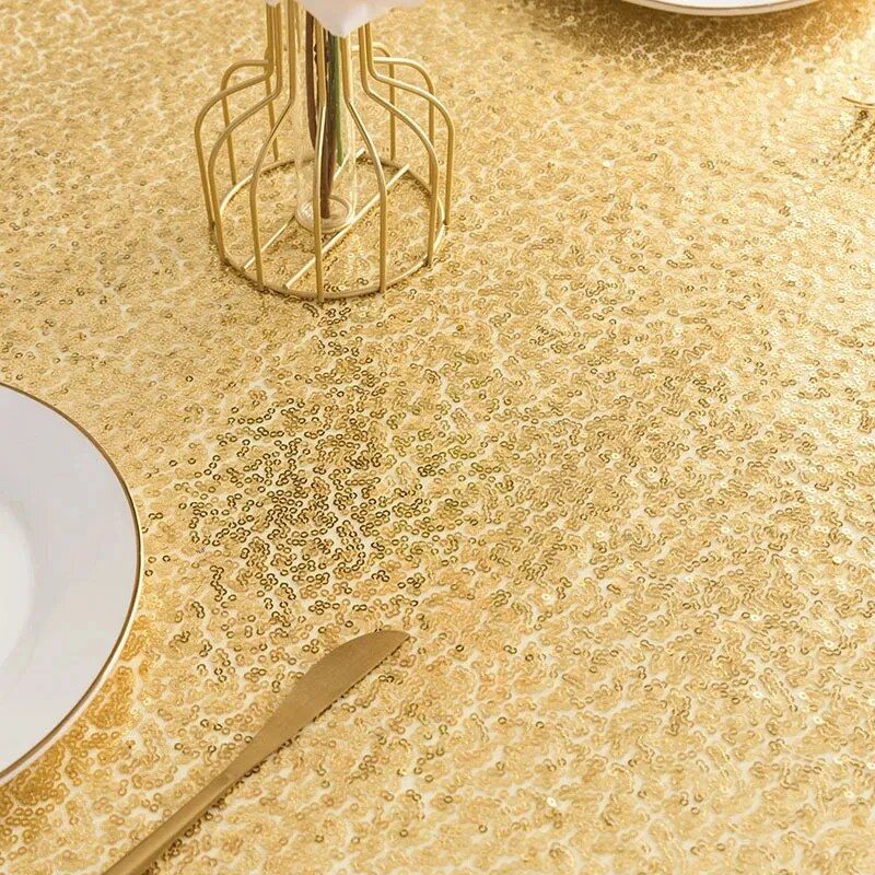 Gold Glitter Sequin Tablecloth