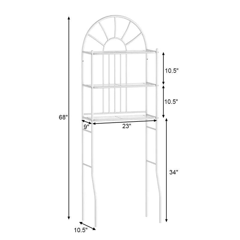 White 3-Tier Over-The-Toilet Metal Storage Rack