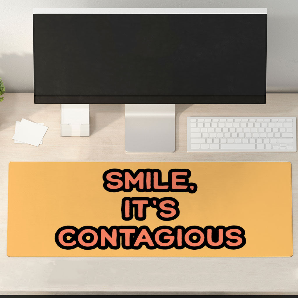 Smile Desk Mat - Funny Desk Pad - Cool Trendy Laptop Desk Mat