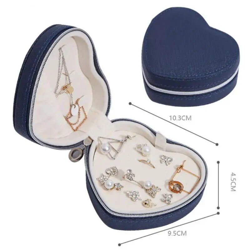 Heart-Shaped PU Leather Jewelry Box