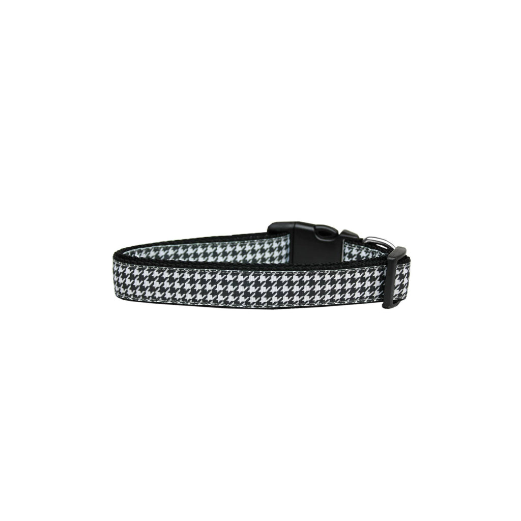 Black Houndstooth Nylon Ribbon Collar