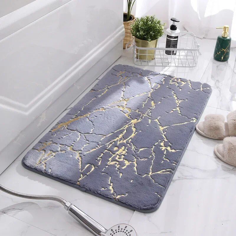 Luxurious Faux Rabbit Fur Non-Slip Bath Mat - Super Soft, Absorbent, & Machine Washable