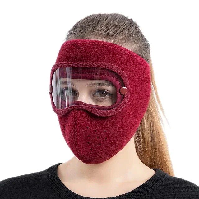 Windproof Winter Cycling Face Mask with Eye Protection and Breathable Fabric