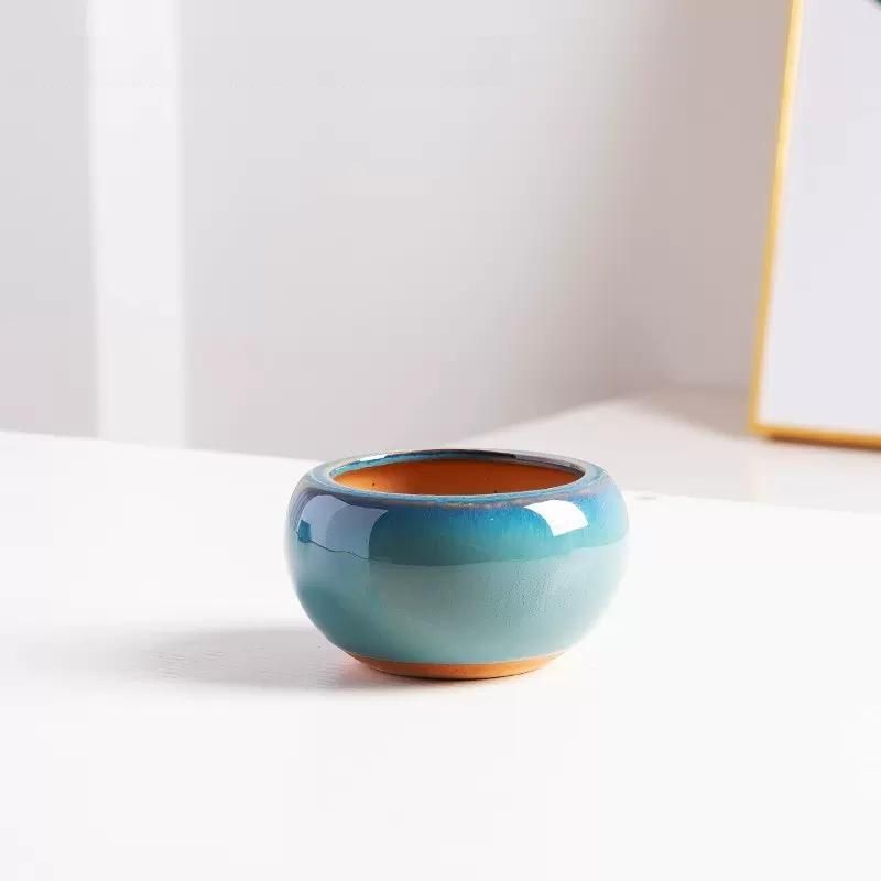 Elegant Glazed Ceramic Pots for Succulents and Small Plants