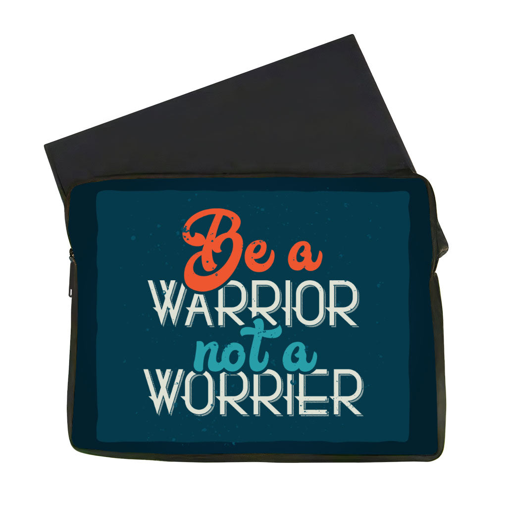 Be a Warrior Not a Worrier MacBook Air 14" Two-Sided Sleeve - Funny Laptop Sleeve - Printed MacBook Sleeve