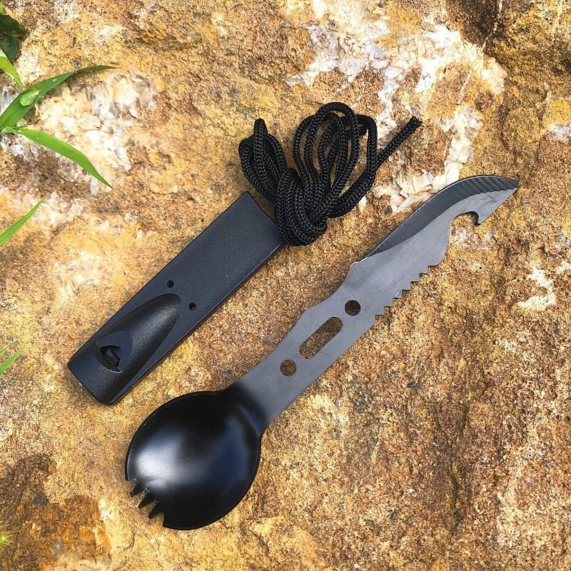 Stainless Steel Camping Cutlery Set - Durable Outdoor Knife, Fork, and Spoon