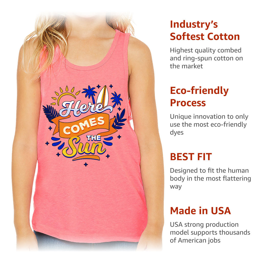 Here Comes the Sun Kids' Jersey Tank - Cute Sleeveless T-Shirt - Themed Kids' Tank Top