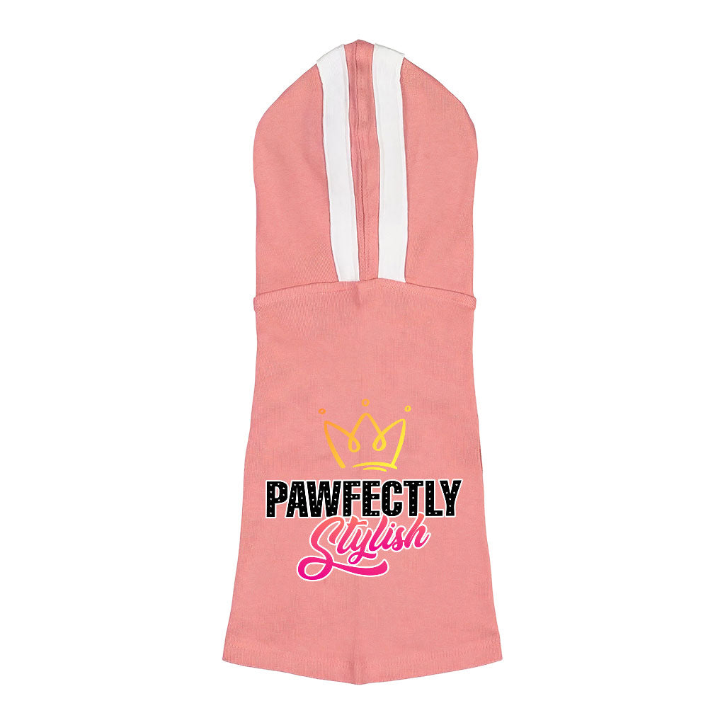 Pawfectly Stylish Dog Shirt with Hoodie - Crown Dog Hoodie - Printed Dog Clothing