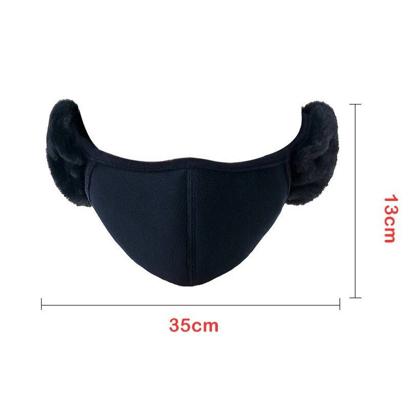 Windproof Thermal Ski Mask with Earmuffs - Unisex Winter Sports Face Cover