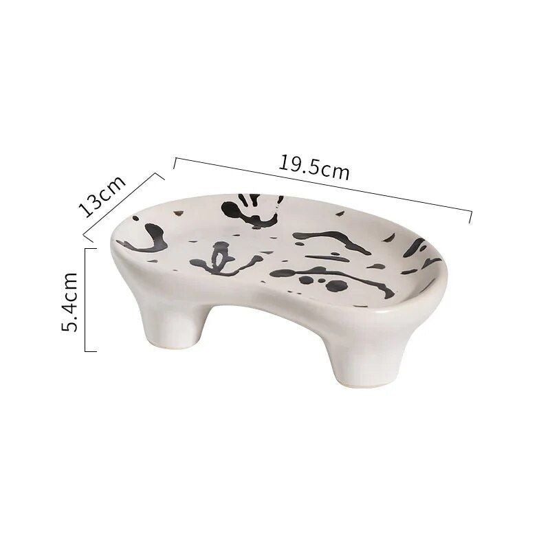 Modern Nordic Splashed Ink Ceramic Tray - Decorative Polka Dot Aromatherapy and Jewelry Holder