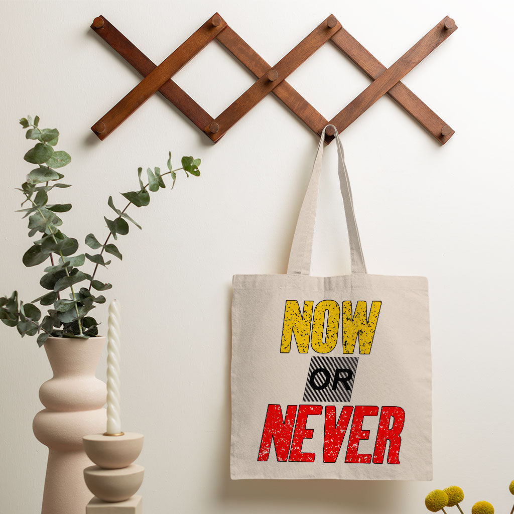 Now Or Never Small Tote Bag - Cool Shopping Bag - Trendy Tote Bag