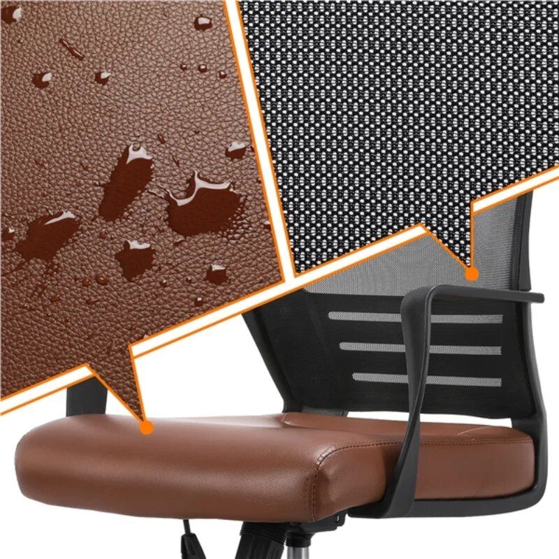 Adjustable Midback Mesh Office Chair with Lumbar Support and Swivel Base