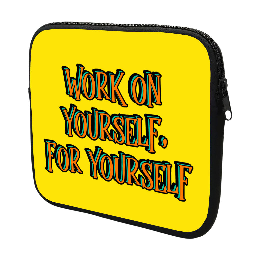 Work on Yourself MacBook Air 14" Two-Sided Sleeve - Cool Laptop Sleeve - Quote MacBook Sleeve