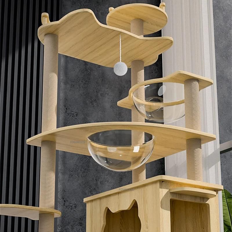 Luxury 5-Tier Wooden Cat Tower