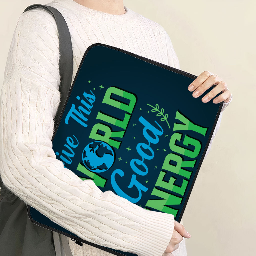 Give the World Good Energy Dell 16" Sleeve - Cute Laptop Sleeve - Printed Laptop Sleeve with Zipper