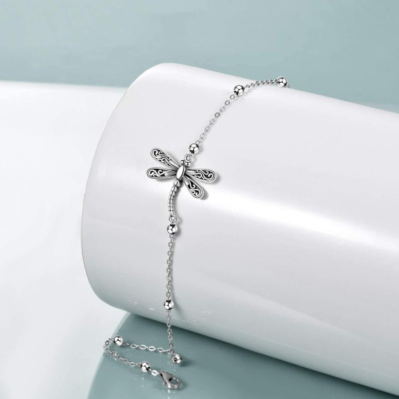 925 Sterling Silver Dragonfly Bracelet Dragonfly Jewelry for Women