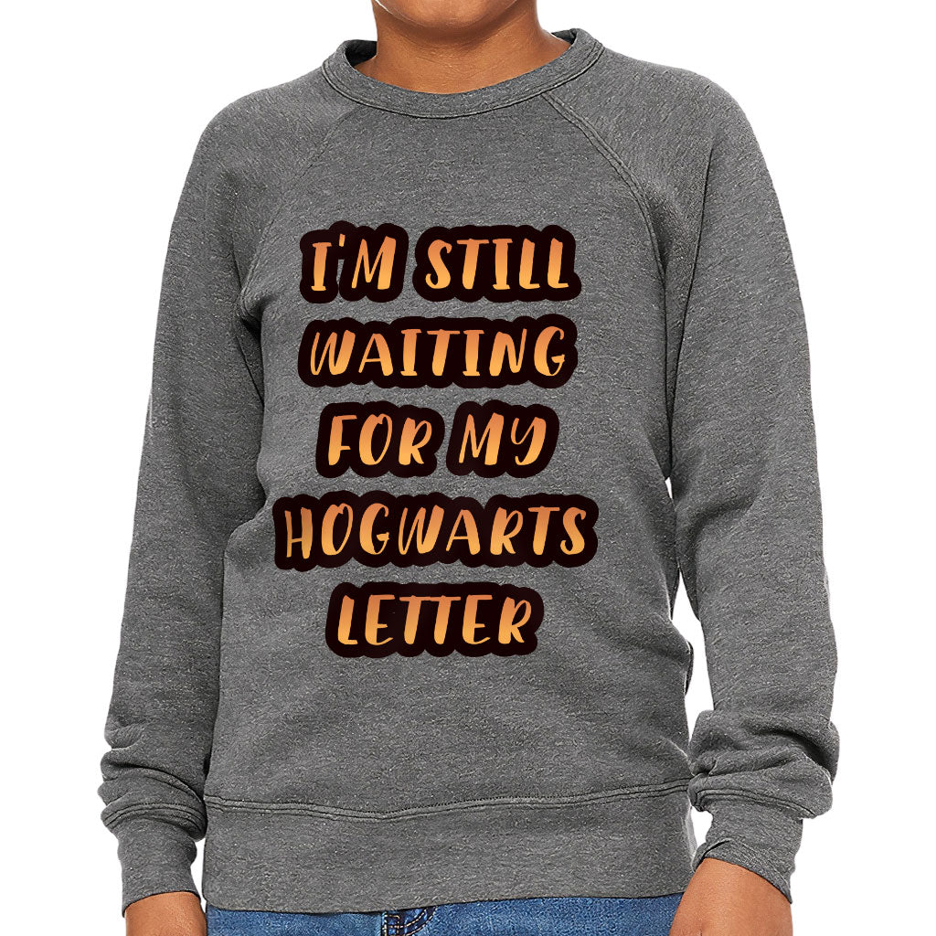 Waiting for My Letter from Hogwarts Kids' Raglan Sweatshirt - Trendy Sponge Fleece Sweatshirt - Printed Sweatshirt