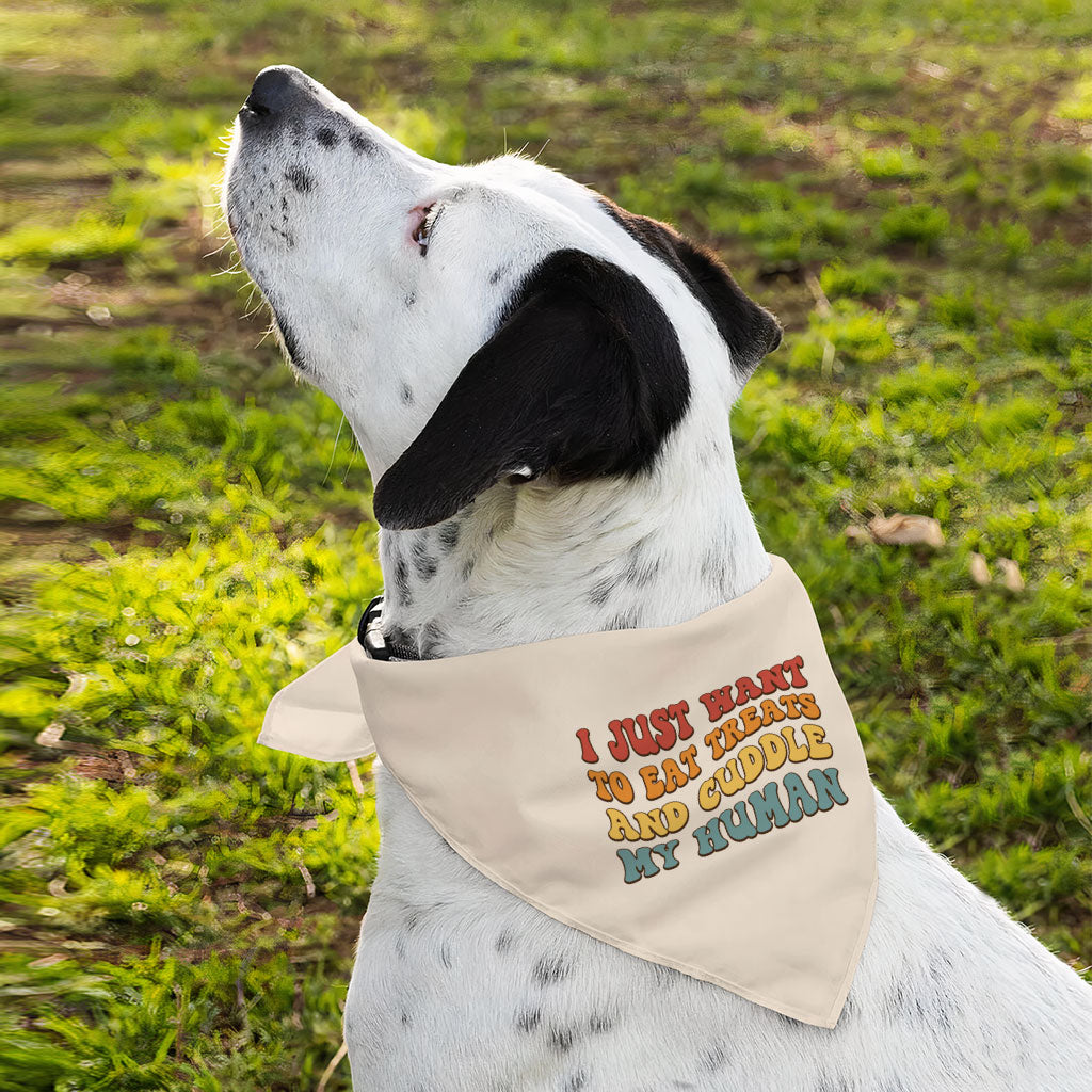 Cuddle My Human Pet Bandana - Unique Dog Bandana - Print Pet Scarf