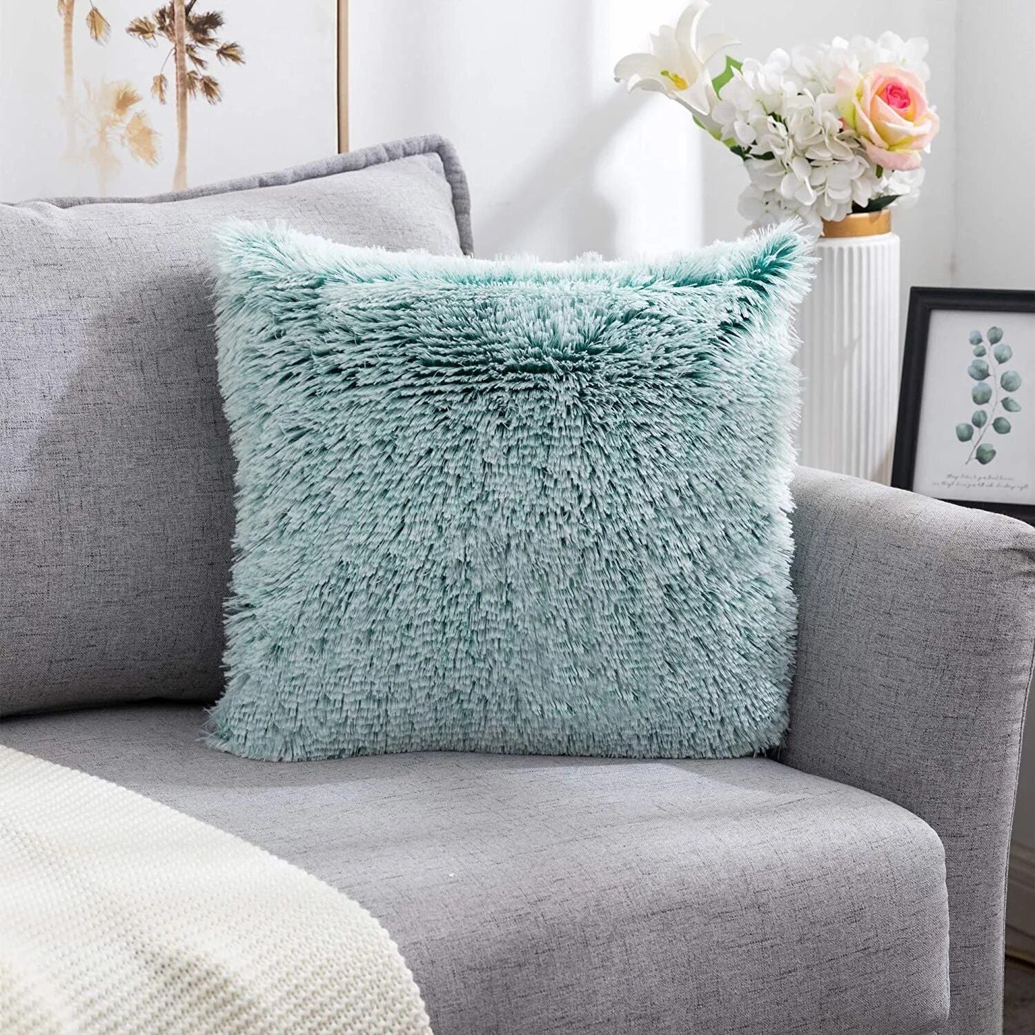 Luxurious Plush Fur Cushion Cover