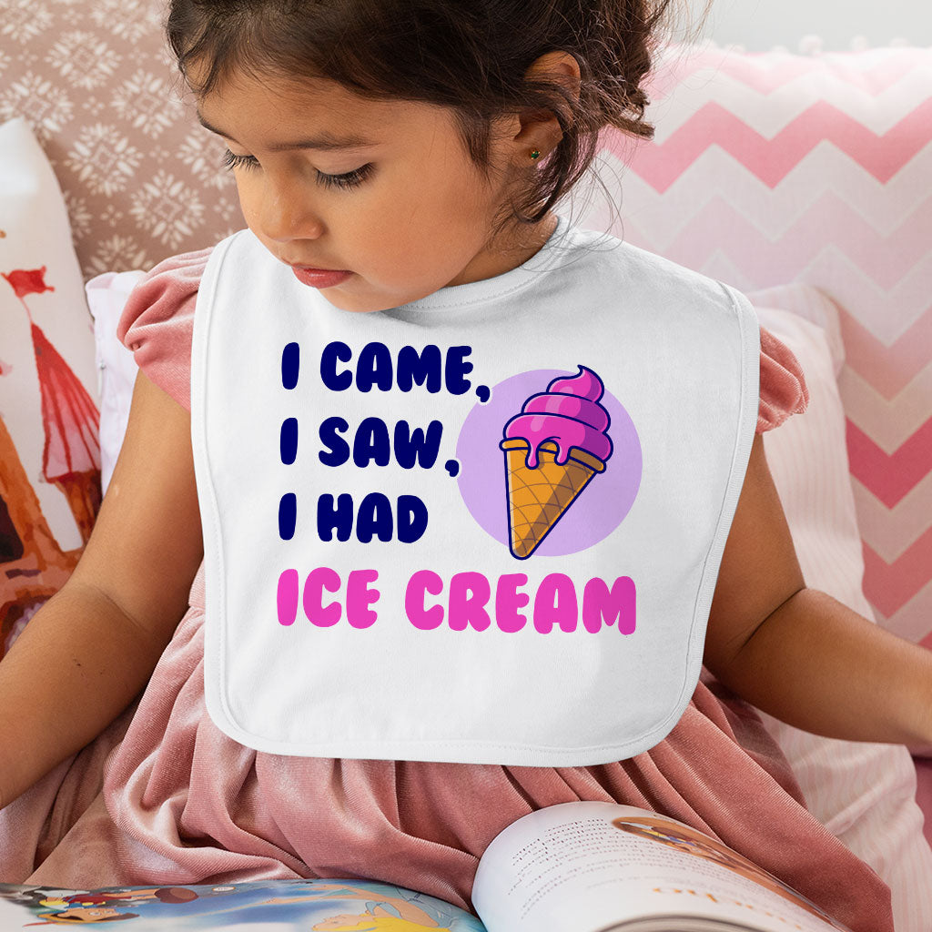 Ice Cream Baby Bibs - Illustration Baby Feeding Bibs - Cool Funny Bibs for Eating