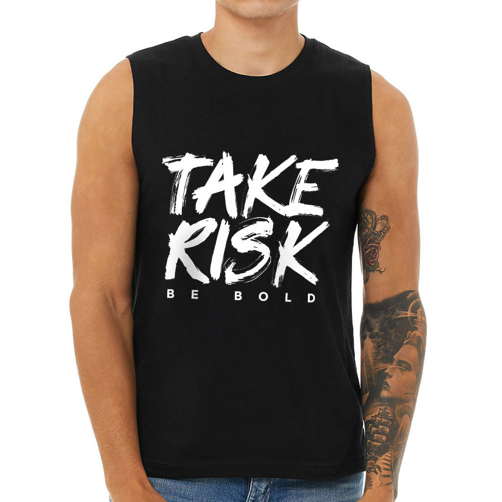 Take Risk Men's Muscle Tank - Funny Men's Sleeveless T-Shirt - Themed Tank