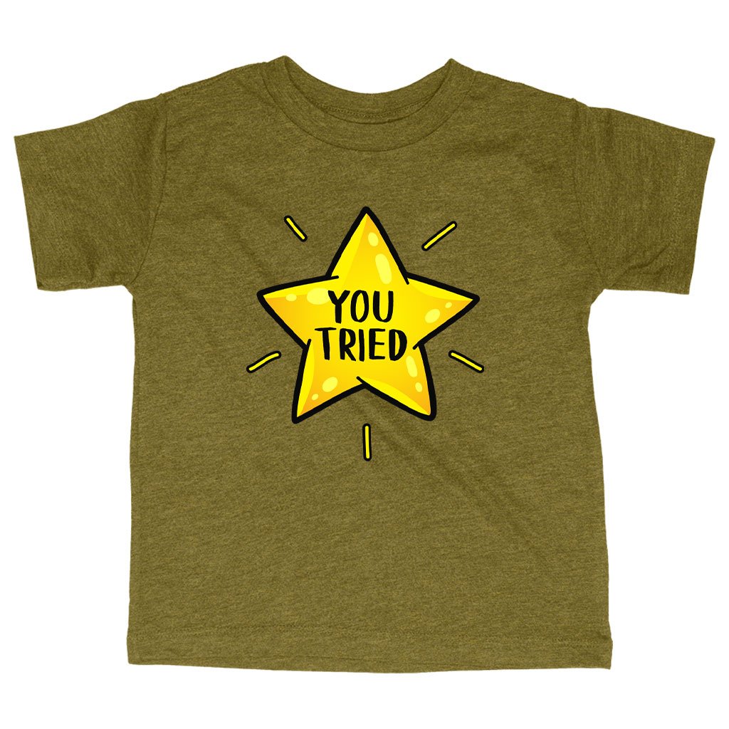 Triblend Toddler You Tried T-Shirt - Gold Star T-Shirt - Graphic T-Shirt