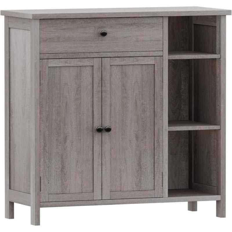 Freestanding Bathroom and Living Room Storage Cabinet with Adjustable Shelf and Drawer