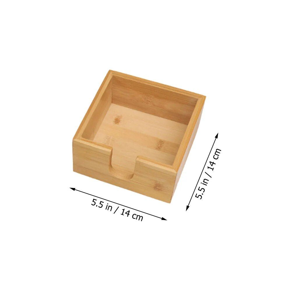 Bamboo Tissue Box - Multi-Function Square Napkin Holder for Home and Office