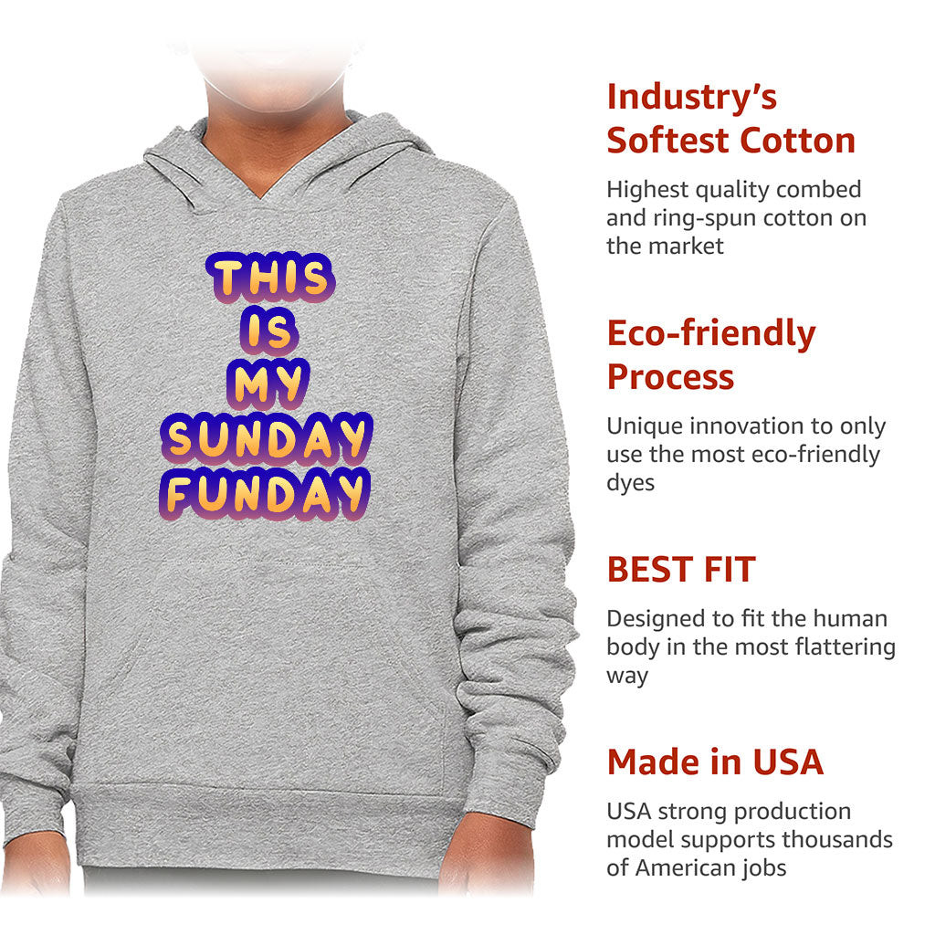 Sunday Funday Kids' Sponge Fleece Hoodie - Cute Design Kids' Hoodie - Graphic Hoodie for Kids