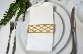 Large Trellis Napkin Wrap Matte Gold