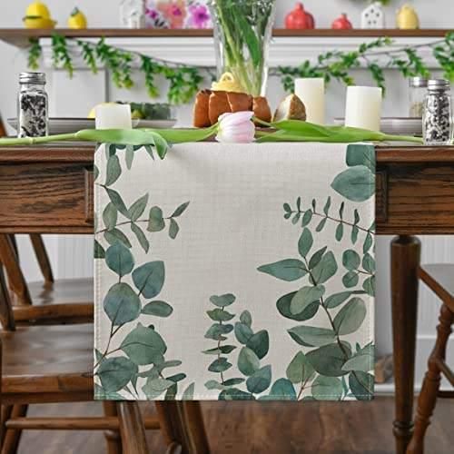 Versatile Eucalyptus Linen Table Runner for All Seasons