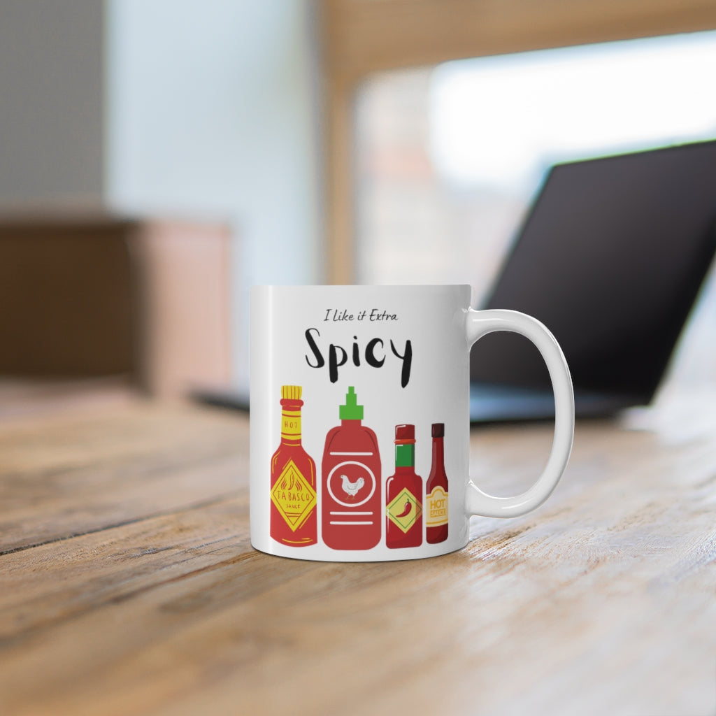 "I like it Extra Spicy Hot Sauce" ceramic Mug, 11 oz