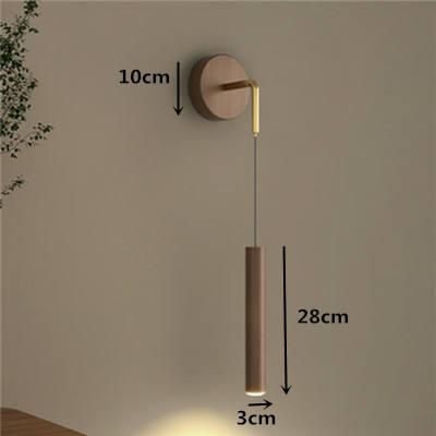 Modern Nordic Walnut Wooden Wall Lamp