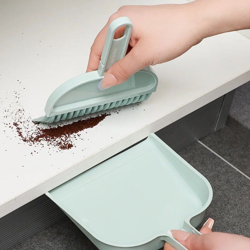 Compact Mini Broom and Dustpan Set - Ideal for Desktop and Small Area Cleaning