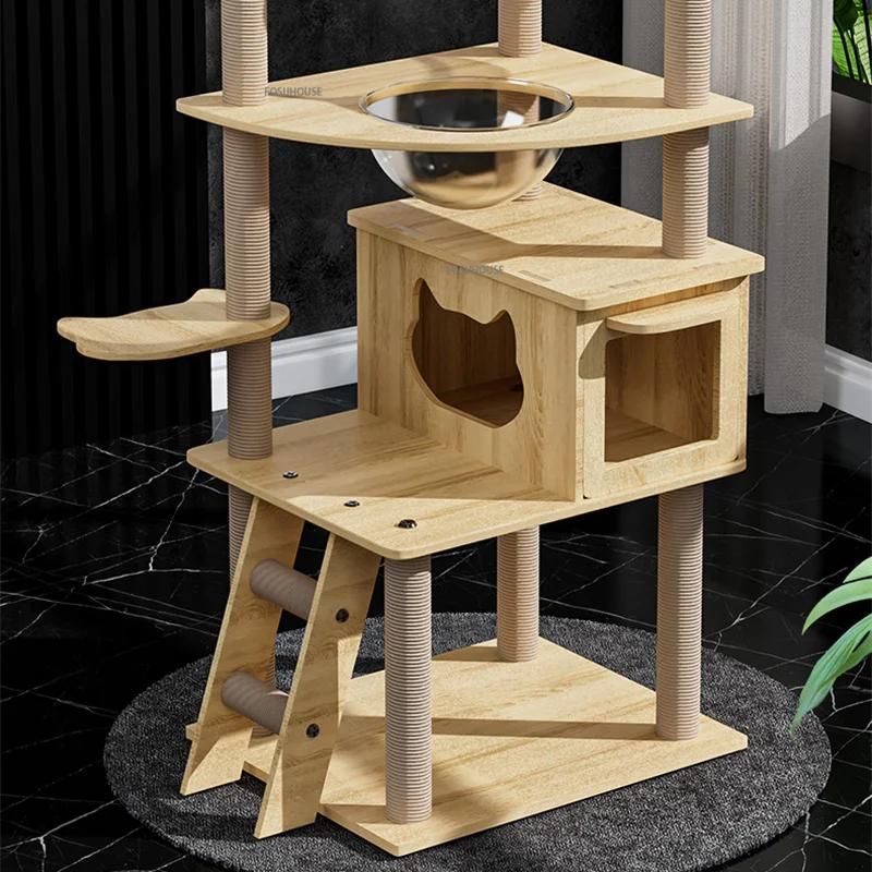 Luxury 5-Tier Wooden Cat Tower