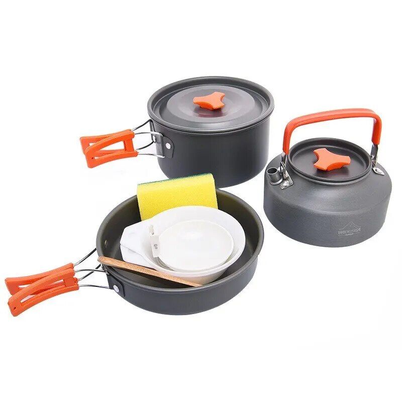 Portable Outdoor Cookware Set - Lightweight Camping & Hiking Tableware with Utensils