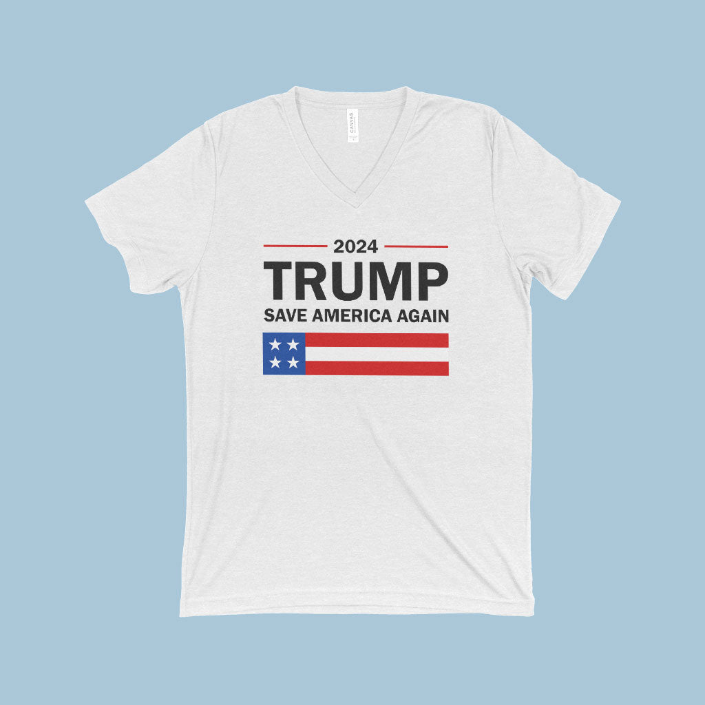 Triblend V-Neck Trump T-Shirt - Cool Trump T-Shirts