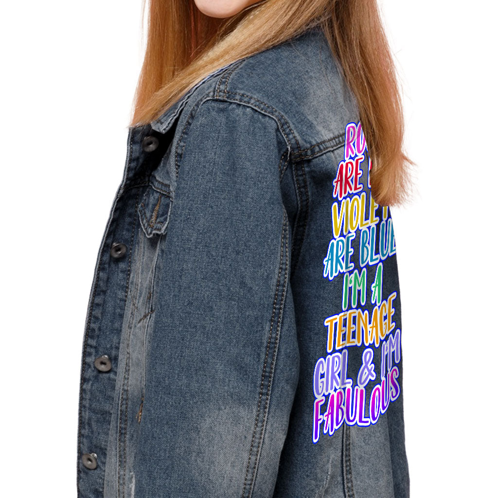 Roses Are Red Kids' Denim Jacket - Colorful Jean Jacket - Funny Denim Jacket for Kids