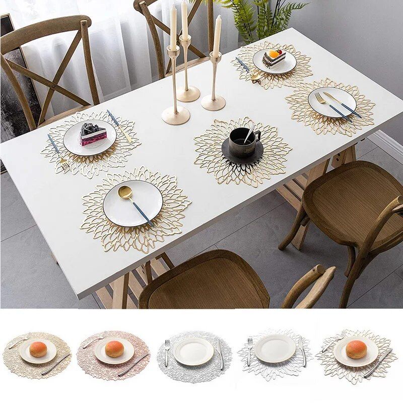 Elegant Round Silicone Placemats - Heat Resistant, Non-Slip Table Mats for Dining and Decor