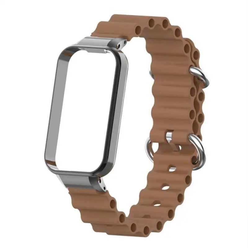 Ocean Silicone Watch Band with Protective Case - Rectangle/Square-shape Design